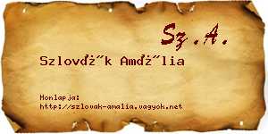 Szlovák Amália névjegykártya
