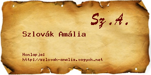 Szlovák Amália névjegykártya